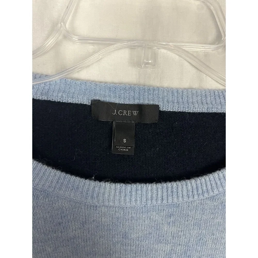 J. Crew Sweater Womens Blue Wool Blend Side Button Pullover Size‎ S